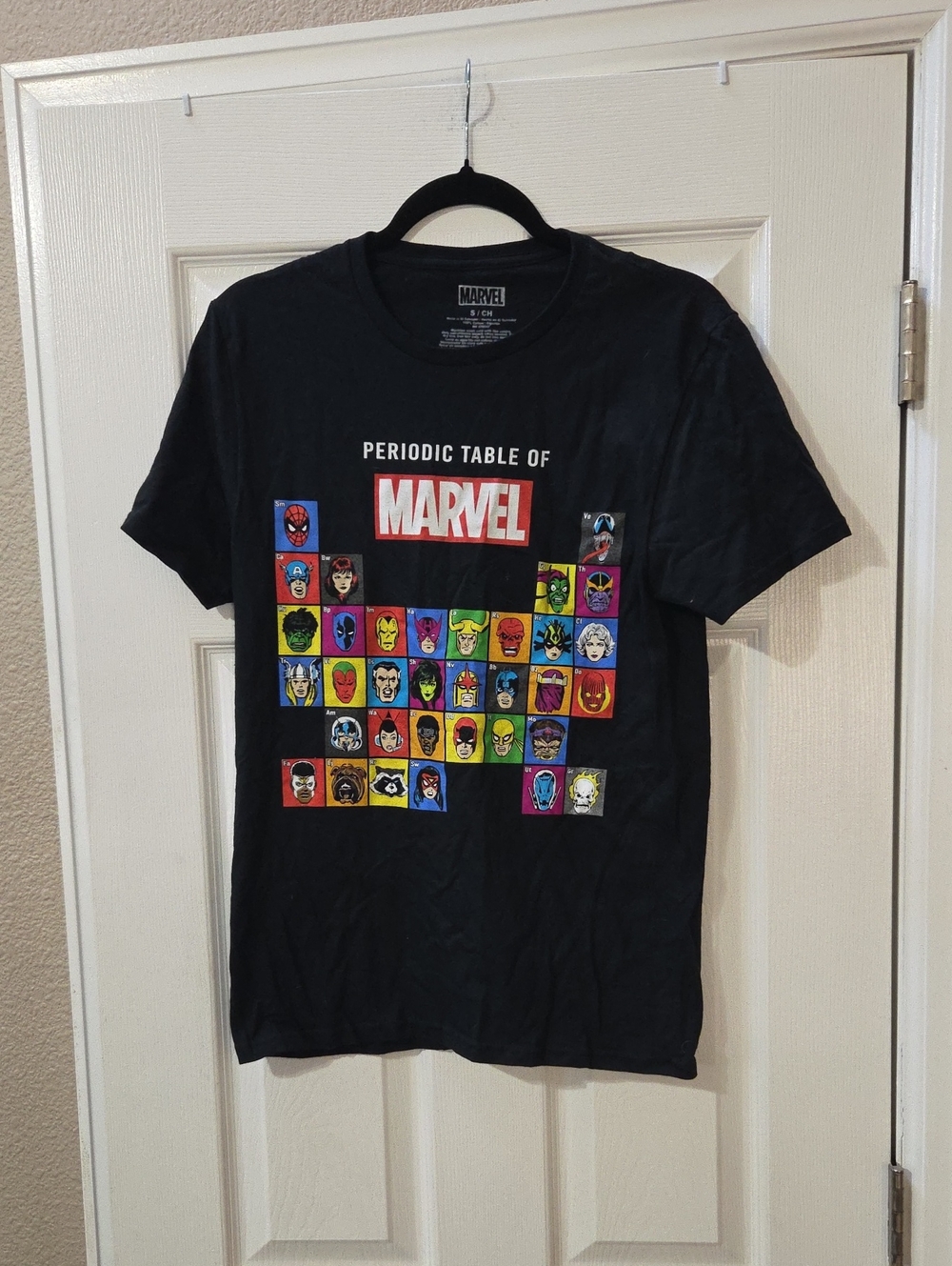 Marvel Kids Black Short Sleeve 'Periodic Table of Marvel' Graphic Tee